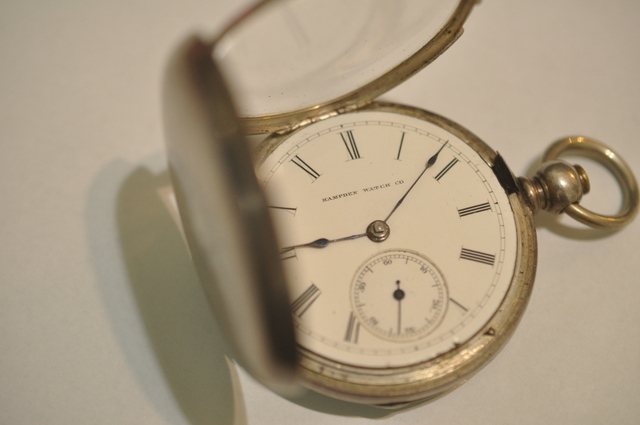 [2355] Hampden ハンプデン 鍵巻き 銀無垢ハンターケース Grade:Hayward 1878年 鍵付き -  アンティーク懐中時計の販売買取専門店　古響堂